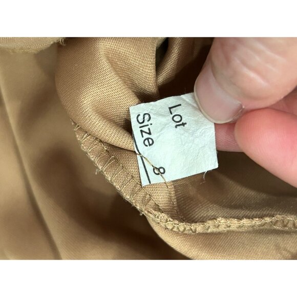 First Option Womens Camel Brown High Waisted Flat Front Trousers Pants Sz 8 - Picture 6 of 8